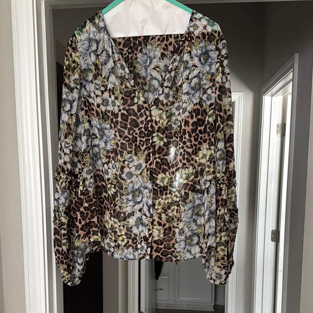 White House Black Market Brown Tan Blouse